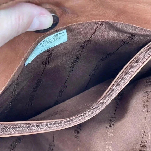 East West Tan Leather Boho Fringe Shoulder Bag Purse Snap Closure Vintage - Picture 9 of 16